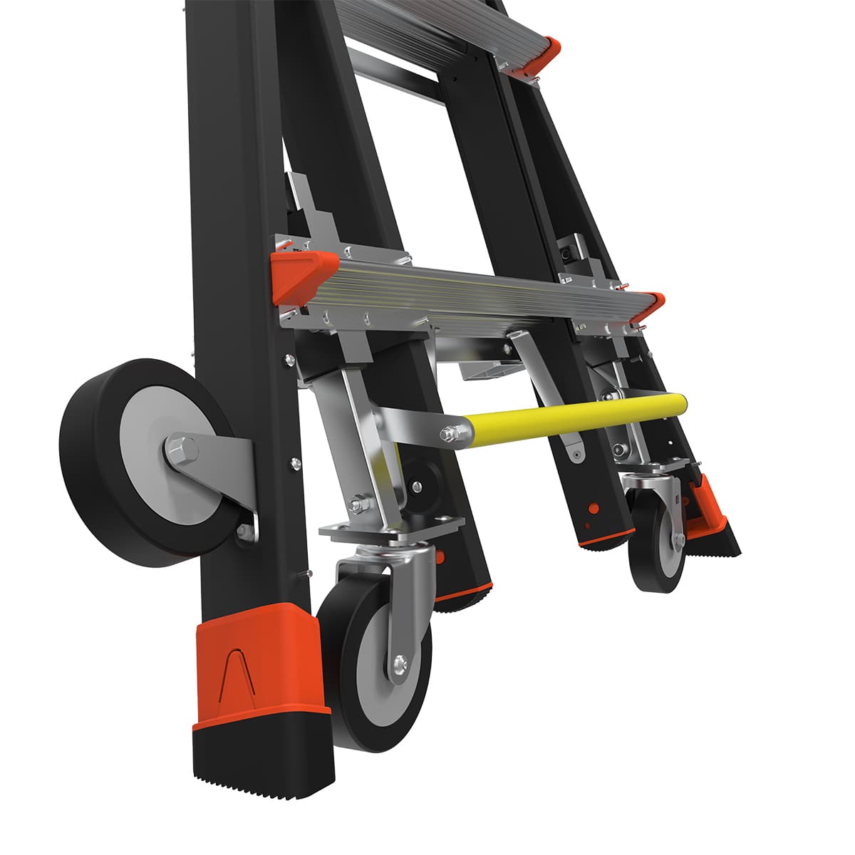 Телескопическая стремянка с платформой и защитным ограждением COMPACT CAGES 4 х 3 ступени 19504