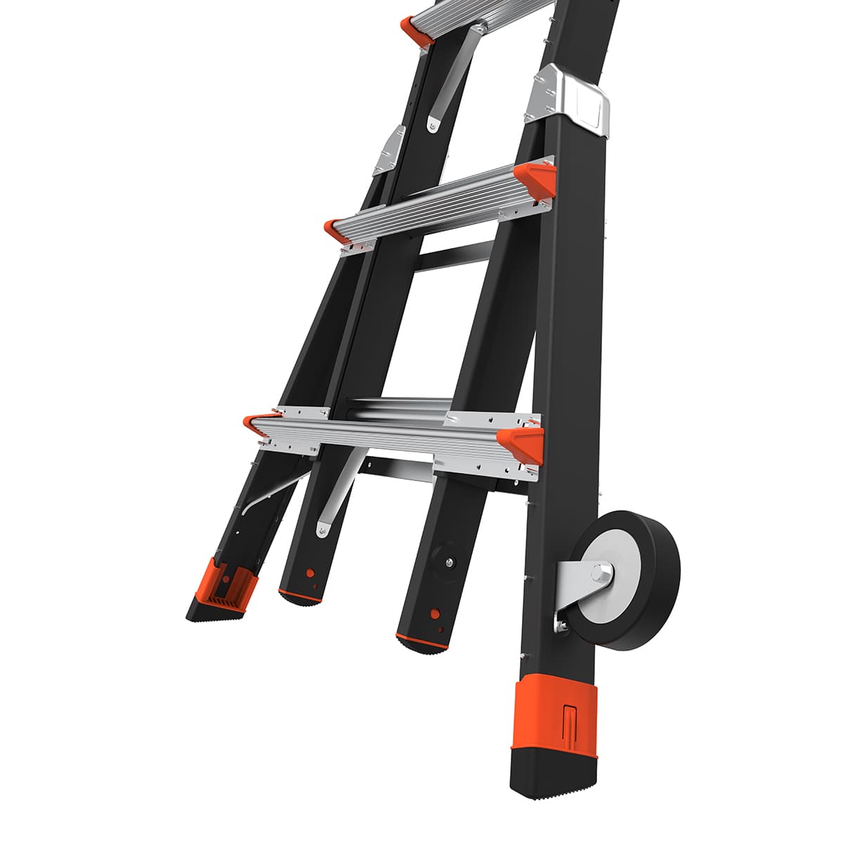 Телескопическая стремянка с платформой и защитным ограждением COMPACT CAGES 4 х 3 ступени 19504