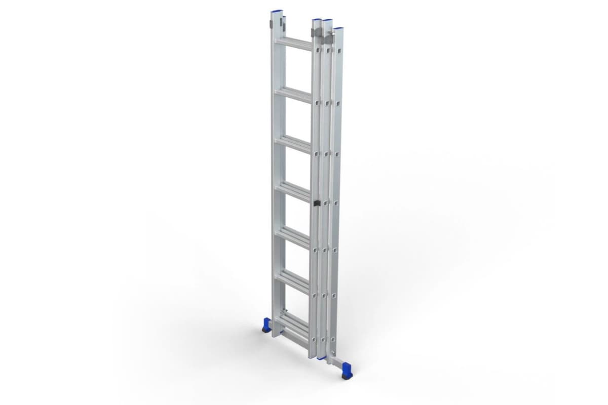 Универсальная трехсекционная лестница Zarges 3х10 ступеней 48923