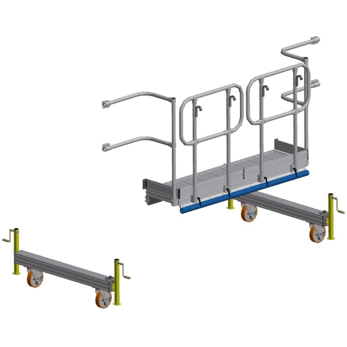 Фиксированная дополнительная площадка 500 мм тележка с удлинителем и шпинделями для регулируемой по высоте рабочей платформы модель L Zarges 40060013