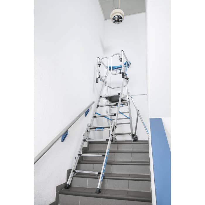 Расклешенная телескопическая лестница платформа Zarges ZAP Masterflex Plus S 12 ступеней 41159