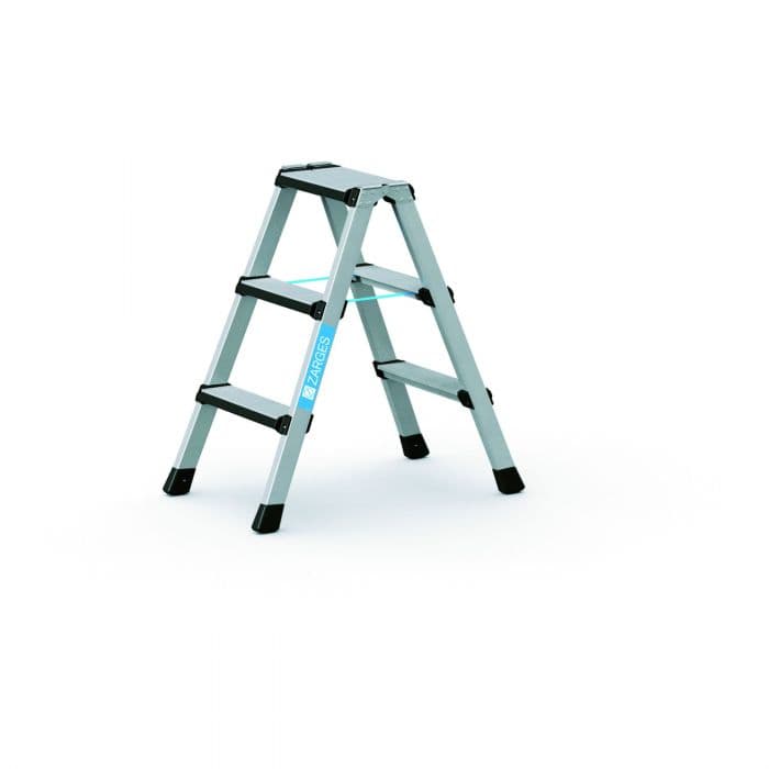 Стремянка с закреплёнными завальцовкой ступенями Zarges Comfortstep B ступени 2х3 41432