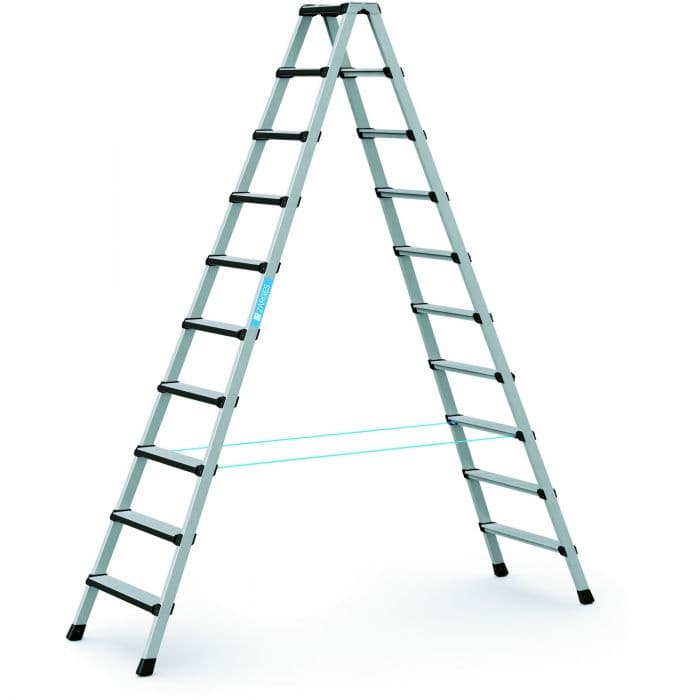 Стремянка с закреплёнными завальцовкой ступенями Zarges Comfortstep B ступени 2х10 41438