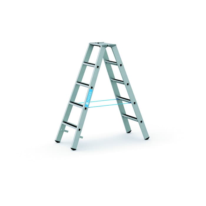 Легкосплавная анодированная стремянка с протектором Zarges R13step B 2x5 ступени 41553