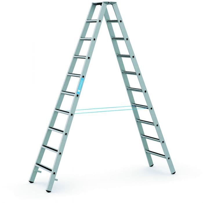 Легкосплавная анодированная стремянка с протектором Zarges R13step B ступени 2x12 41563