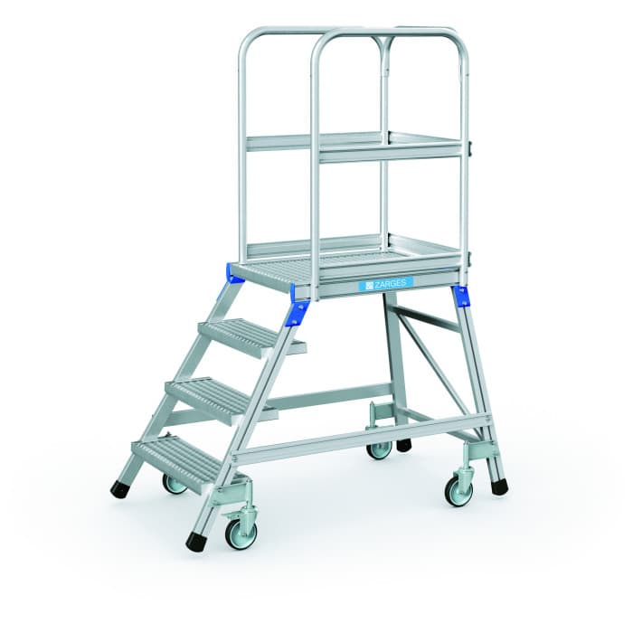 Передвижные алюминиевые подмости с односторонним подъемом 4 ступени из стали Zarges 41952