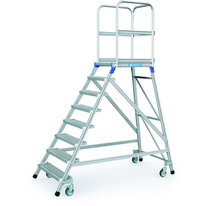Передвижные алюминиевые подмости с односторонним подъемом 8 ступеней из стали Zarges 41956