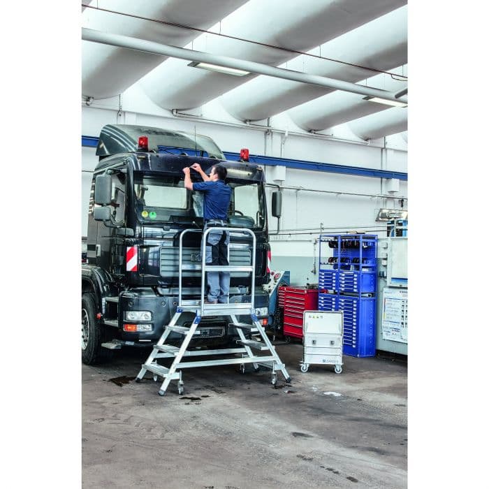 Передвижные алюминиевые подмости с двухсторонним подъемом 5 ступеней Zarges 41983