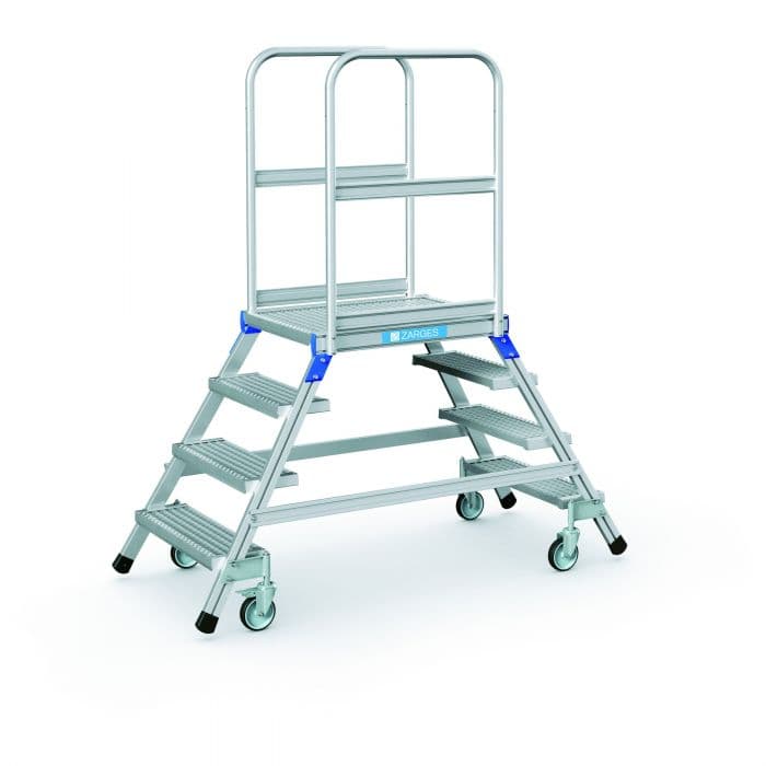 Передвижные алюминиевые подмости с двухсторонним подъемом 4 ступени из стали Zarges 41962