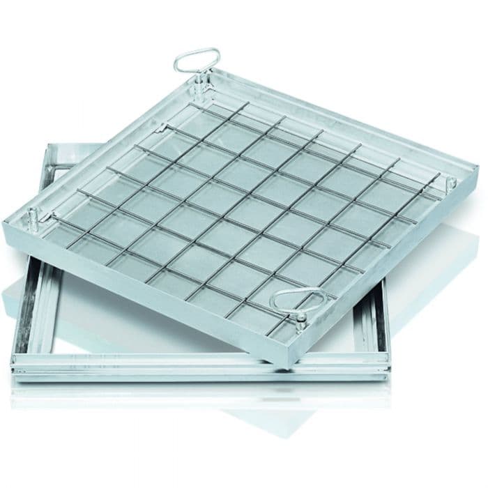 Алюминиевая крышка люка с поддоном Zarges для колодца 300х300 мм 47000