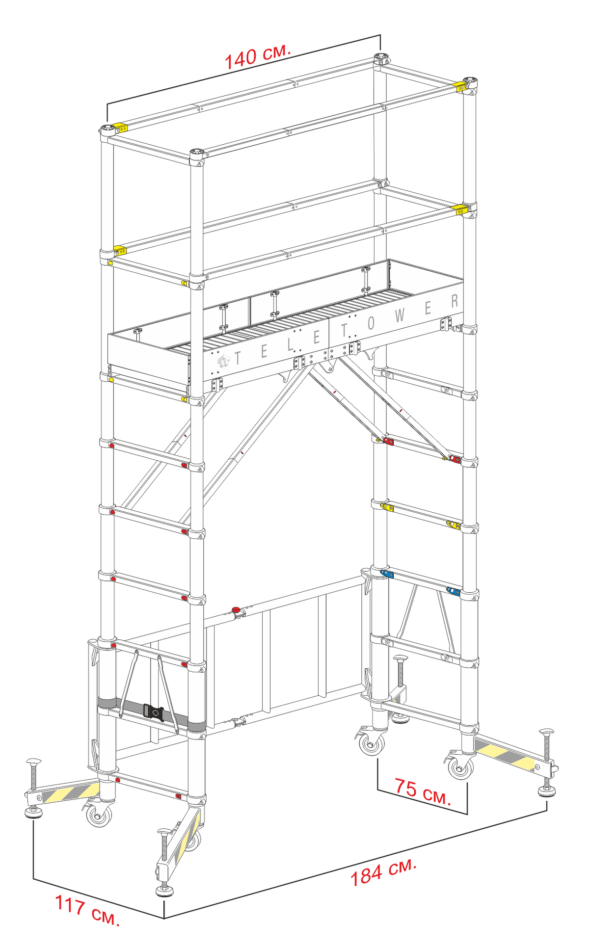 Телескопическая вышка-тура Zarges Teletower 1T 140387