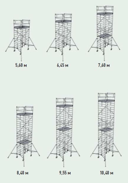 Передвижная вышка без связей с широкой площадкой Zarges Z600 52550