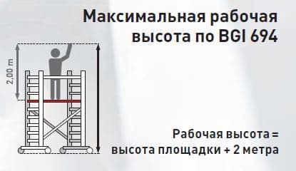 Передвижная вышка без связей с широкой площадкой Zarges Z600 52580