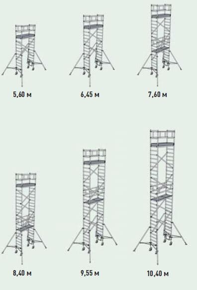 Передвижная вышка без связей со стандартной площадкой Zarges Z600 52070