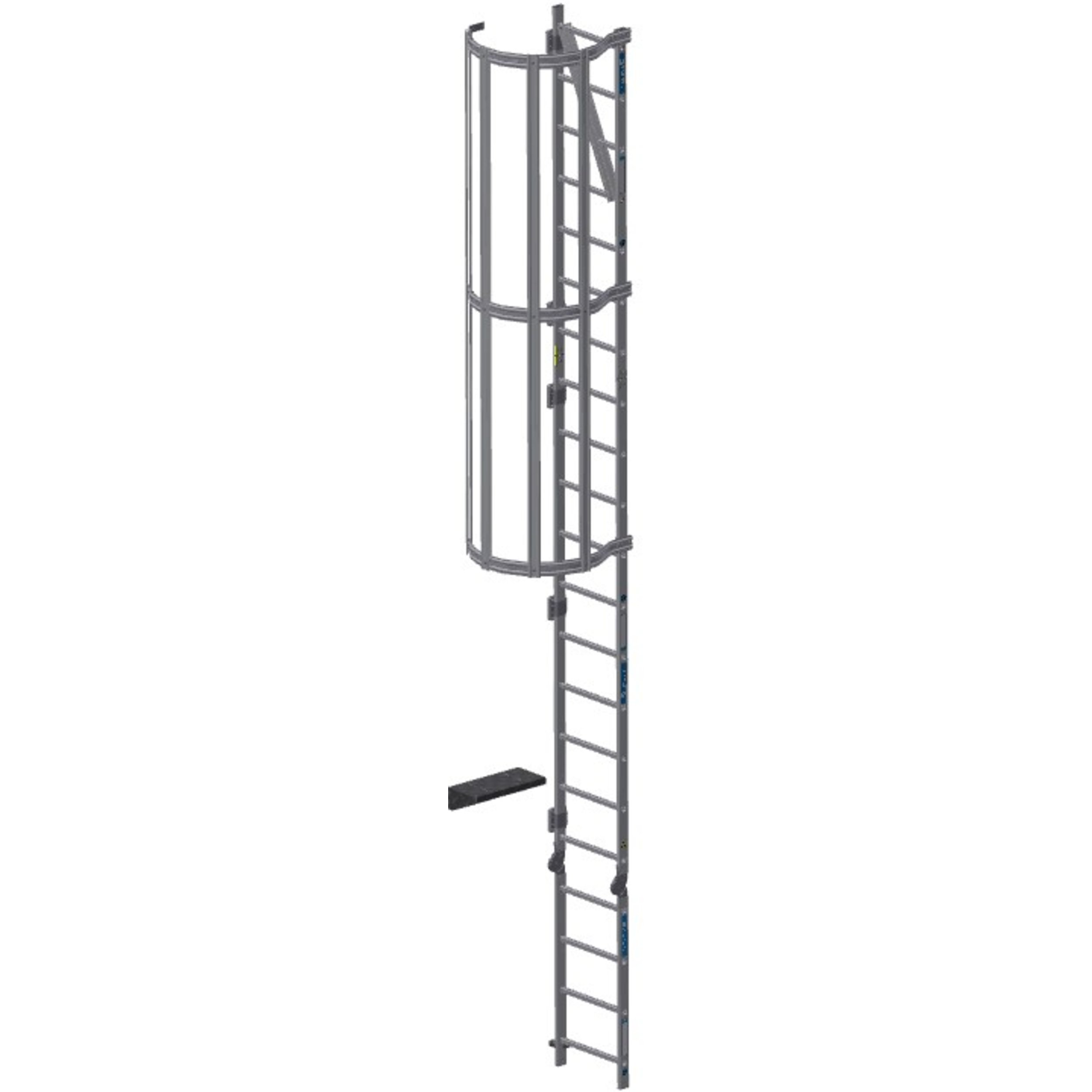 Лестница с каркасом безопасности для регулируемой по высоте рабочей платформы модель L Zarges 40060020